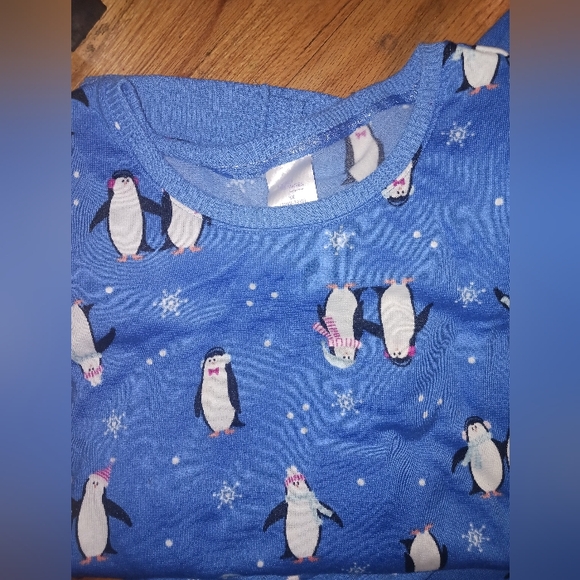 Cozy Blue Penguin Print Pajama Set - Picture 2 of 3